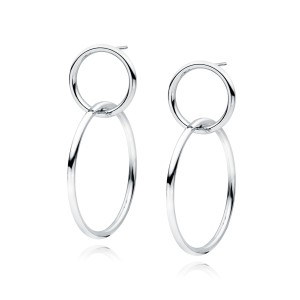 Cercei argint lungi cercuri intrepatrunse DiAmanti Z1774E-DIA (Argint 925‰ 5 g.)